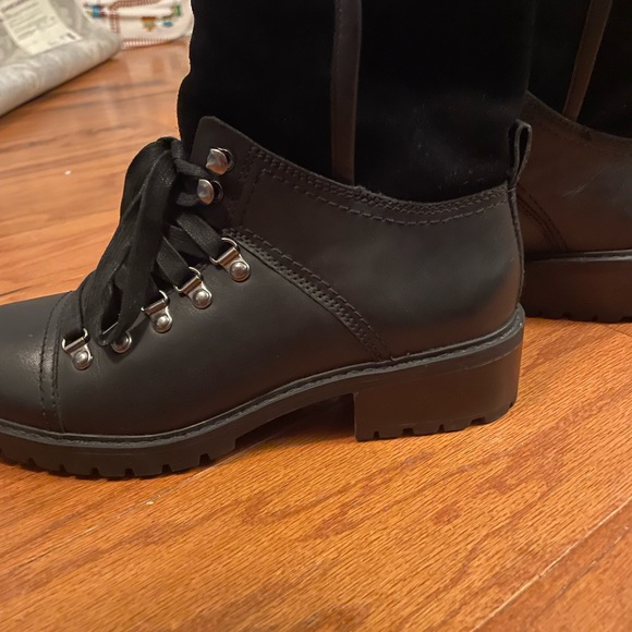 Frye & Co Anise Fold Over Black Leather Hiker Boots Women’s Size 10 - Picture 4 of 6
